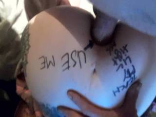 Fucking both her holes, she said her ass was sore but that didn\'t stop me. Feels to good not to do it.