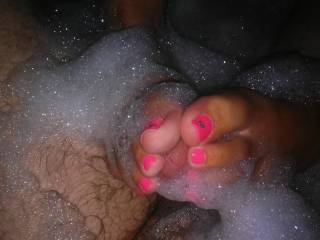 As you\'ve noticed by now,we love our playtime in the bath. My husband just loves my pink toes.Let us know what you think.Hope you enjoy these as much as we did making them...