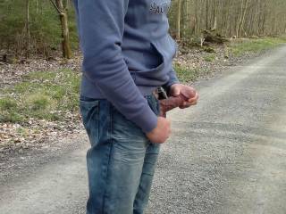 jerking off on the forest path