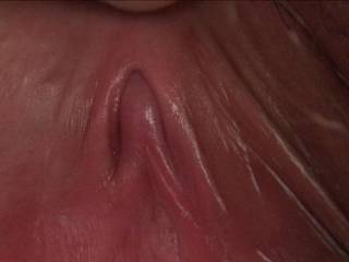 A close up of Mary\'s clit.