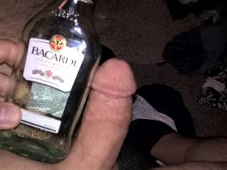 My dick compared to a half pint bacardi bottle