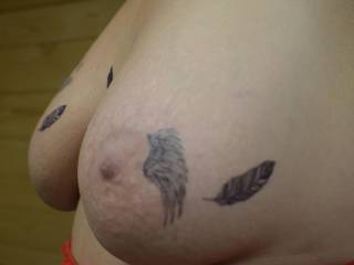 Feathered tits.