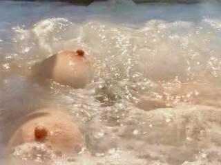Feeling super horny in hot tub… does the view get you horny?!!?!