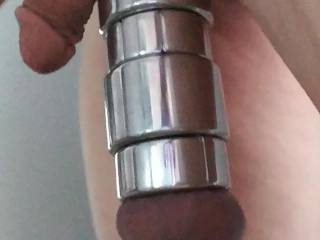 I love the sound they make bouncing off her clit.
Extra special when she uses the stack as a dildo!
Girls that like a big mushroom head dick or toy needs to try this!
Think about it.