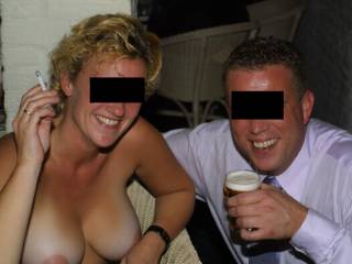 With a friend at a clothed male and naked female party long ago