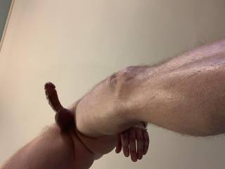 Got so horny during my workout can’t tell if that’s sweat or precum dripping down my leg…what do you think?