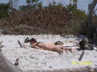 nude girl sunbathing