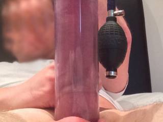 Hubby filling his 12" Cock pump