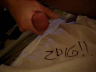 Me cumming on my shirt that says zoig. Lol I cummd alot on that