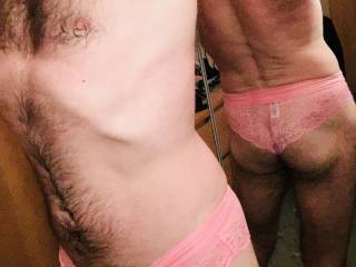 Posing in her pink panties x