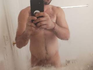 Steamy mirror selfie