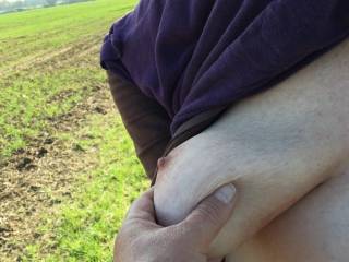 2 of 3 - about to get a hard right nipple interfered with by a gentleman