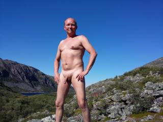 Nude walk in mountain