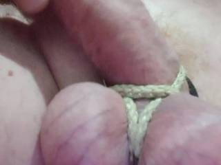 Me Playing with my Uncut Cock and Tied Ball\'s for Your Pleasure