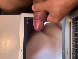 That is just before I flooded here face in cum... Keep cum tribute requests cumming!