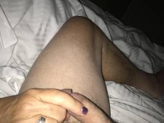 Wife playing with my dick