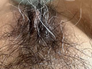 A selfie pic of my hairy bush. Could you get lost in there?