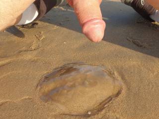 While at the beach I though I might aswell compare sizes with a jelly fish...