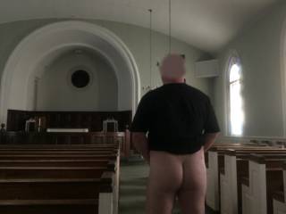 I thought Alabama would beat Clemson.  I was wrong.  The bet was that the loser would take some nude pictures in a place you would not normally see someone naked.  After failing to find a place of business, I was told to use this old country church.