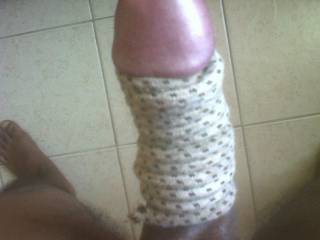 Mrs tightens it as my dick throbs with pain