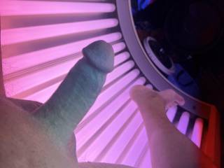 Hard in the tanning bed