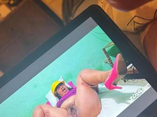 Jerk off and send mi pics like this 
It really turns me on loads of cum all over my 
mexican big bush and ass