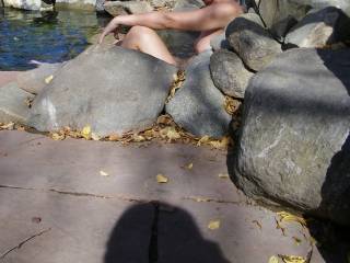 nude woman and rocks