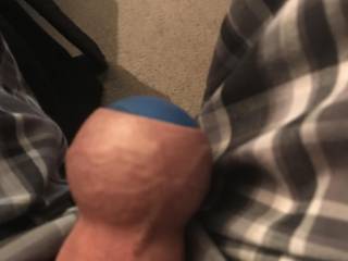 How do you like this squash ball inside my foreskin, Found a way to get it in and stays there.