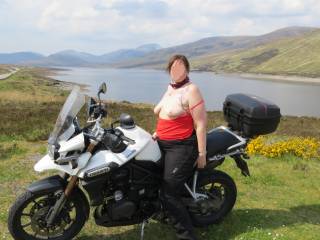 Taken may 2014 at the side of the A853 on the road to Ullerpool in Scotland. If you look carefully you will see cars passing on the road as Mrs Weasel was doing her thing.