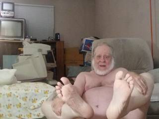 Spreading legs for erotic gratification