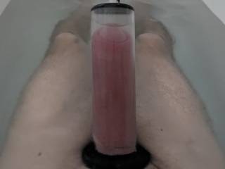 Decided to treat myself to a long hot bath... and a pump session in my extra large cylinder