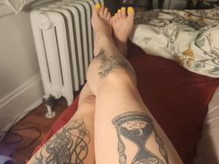 My love requested yellow toenails. And he loves my feet. So I of course made them yellow. 💛