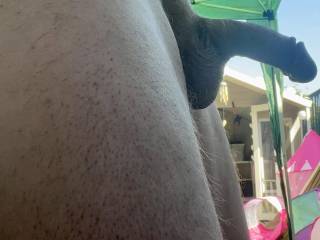 Suns out cocks out letting it be free for the day outside would you come join me and get yours out to perhaps I can play with you if you play with me ??