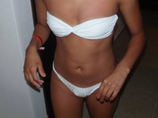 This is a front shot of the thong bikini I made her wear.