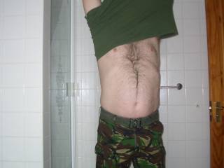 Was getting out of my old army uniform - it still fits!!!