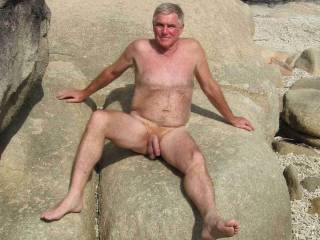 Nude at Bowen nude beach.