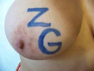 close up of the wife supporting Zoig
