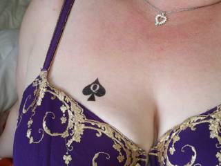 Before we went shopping on a Saturday, I put a QOS tattoo on her so she could display it out in public