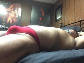 Red thong bulge