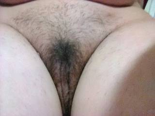 My man likes my pussy hairy sometimes so I let it grow in a bit. I love when his hot load shoots all over it.