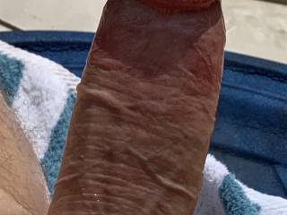 Summer is over, but enjoyed laying out and soaking up the sun while stroking my cock.