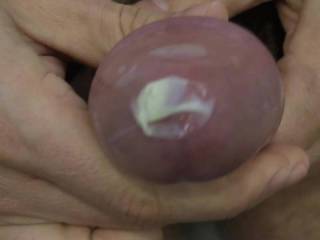 People seem to like condom videos. This is with a camera looking down on the cock head. Since it was the second cum video of the day, cum amount was less :(