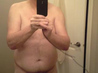 Just out of the shower, selfie