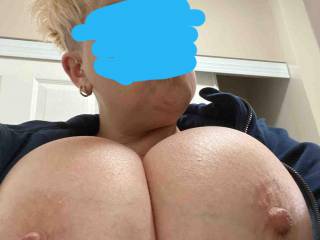 Another random shot from my sexy huge-titted wife!