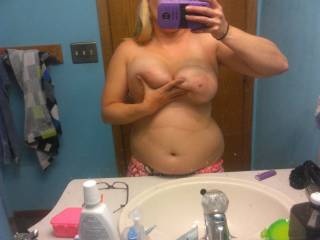 Her tits are like huge... Like 44 double dees