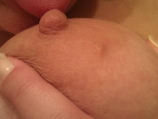 licking my big har nipple