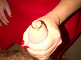 I sent to cucked hubby so he'd know that we'd arrived safely at my house.  He text me from work to ask if that was her wedding ring.