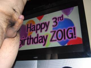 I have a candle if anyone wants to blow it out, Happy 3rd Biirthday ZOIG!