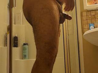 Dick shot after drying off