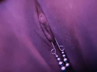 What do you guys think about my clit clip? What would you do if I surprised you with this as your pulling my thong off? I\'d love to see your comments on it!